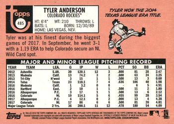 2018 Topps Heritage #485 Tyler Anderson Back