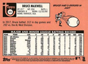2018 Topps Heritage #495 Bruce Maxwell Back