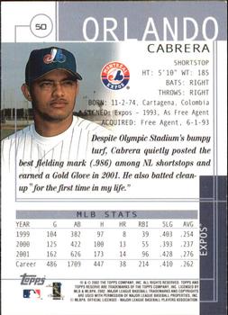 2002 Topps Reserve #50 Orlando Cabrera Back