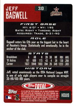 2002 Topps Total #30 Jeff Bagwell Back
