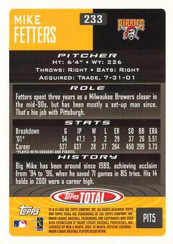 2002 Topps Total #233 Mike Fetters Back