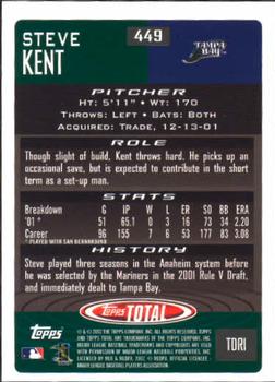 2002 Topps Total #449 Steve Kent Back