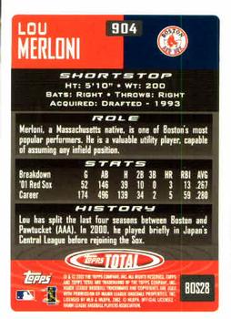 2002 Topps Total #904 Lou Merloni Back