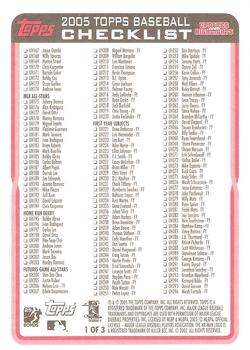 2005 Topps Updates & Highlights - Checklists Red #1 Checklist 1: UH1-UH296 Back