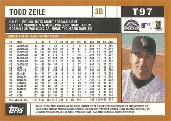 2002 Topps Traded & Rookies #T97 Todd Zeile Back