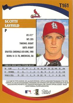 2002 Topps Traded & Rookies #T161 Scotty Layfield Back