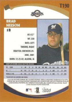 2002 Topps Traded & Rookies #T190 Brad Nelson Back