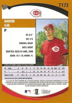 2002 Topps Traded & Rookies #T173 David Gil Back