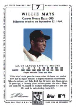 2002 Topps Tribute #7 Willie Mays Back