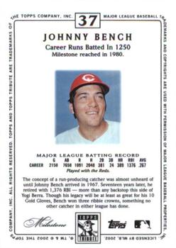 2002 Topps Tribute #37 Johnny Bench Back