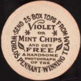 1912 Colgan's Chips Red Borders (E270-1) #NNO Otis Clymer Back