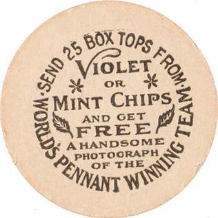 1912 Colgan's Chips Red Borders (E270-1) #NNO Josh Devore Back