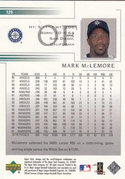 2002 Upper Deck #129 Mark McLemore Back