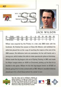 2002 Upper Deck #427 Jack Wilson Back