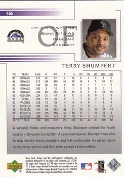2002 Upper Deck #455 Terry Shumpert Back