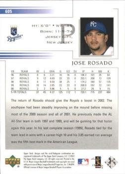 2002 Upper Deck #605 Jose Rosado Back