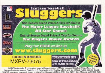 2002 Upper Deck #NNO Fantasy Baseball Sluggers (Join and Play Free) Front