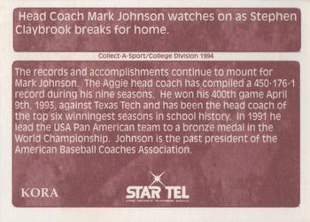 1995 Collect-A-Sport Texas A&M Aggies #NNO Stephen Claybrook / Mark Johnson Back