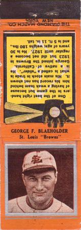 1934 Diamond Matchbooks (U1) #NNO George F. Blaeholder Front
