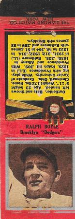 1934 Diamond Matchbooks (U1) #NNO Ralph Boyle Front
