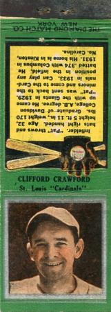 1934 Diamond Matchbooks (U1) #NNO Clifford Crawford Front