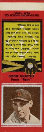 1934 Diamond Matchbooks (U1) #NNO Isidore Goldstein Front