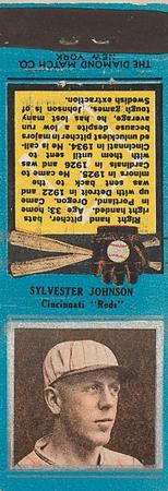 1934 Diamond Matchbooks (U1) #NNO Sylvester Johnson Front