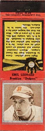1934 Diamond Matchbooks (U1) #NNO Emil Leonard Front