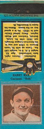 1934 Diamond Matchbooks (U1) #NNO Harry Rice Front