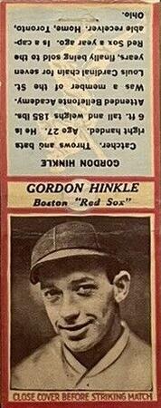 1935-36 Diamond Matchbooks (U3-1) #NNO Gordon Hinkle Front