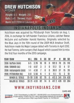 2017 Choice Indianapolis Indians #09 Drew Hutchison Back