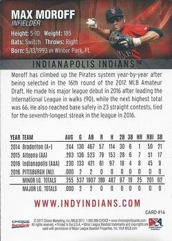 2017 Choice Indianapolis Indians #14 Max Moroff Back