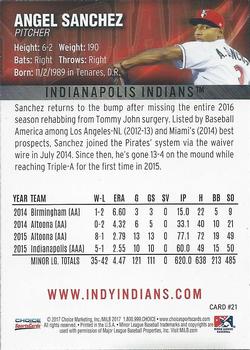 2017 Choice Indianapolis Indians #21 Angel Sanchez Back