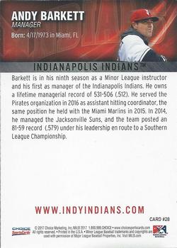 2017 Choice Indianapolis Indians #28 Andy Barkett Back