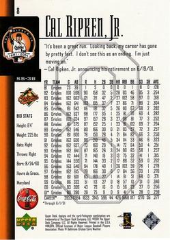 2001 Upper Deck Cal Ripken Jr. Last Game Tribute #8 Cal Ripken, Jr. Back