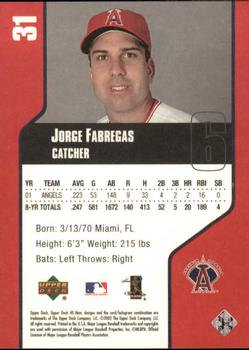 2002 Upper Deck 40-Man #31 Jorge Fabregas Back