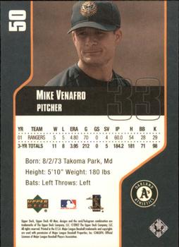 2002 Upper Deck 40-Man #50 Mike Venafro Back