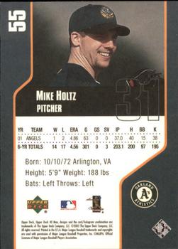 2002 Upper Deck 40-Man #55 Mike Holtz Back