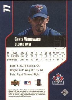 2002 Upper Deck 40-Man #77 Chris Woodward Back
