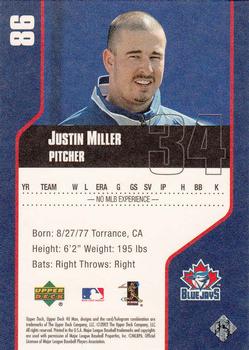 2002 Upper Deck 40-Man #86 Justin Miller Back