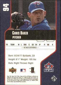 2002 Upper Deck 40-Man #94 Chris Baker Back