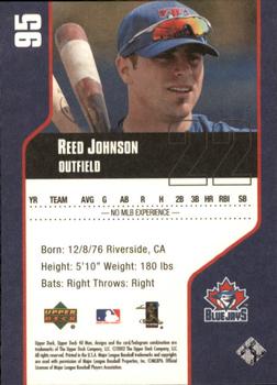 2002 Upper Deck 40-Man #95 Reed Johnson Back