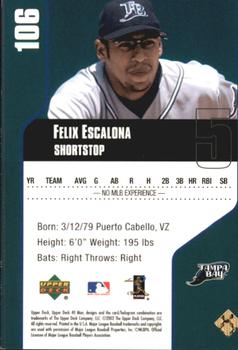 2002 Upper Deck 40-Man #106 Felix Escalona Back