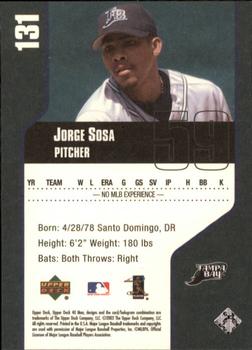 2002 Upper Deck 40-Man #131 Jorge Sosa Back