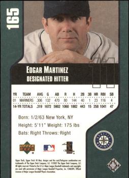 2002 Upper Deck 40-Man #165 Edgar Martinez Back