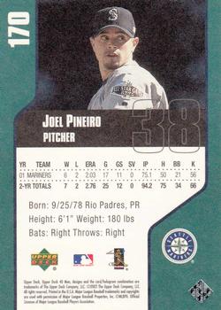 2002 Upper Deck 40-Man #170 Joel Pineiro Back