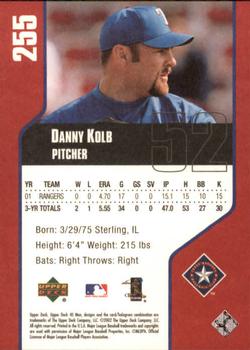 2002 Upper Deck 40-Man #255 Danny Kolb Back