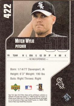 2002 Upper Deck 40-Man #422 Mitch Wylie Back