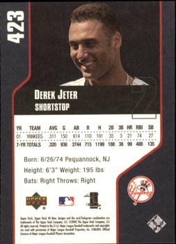 2002 Upper Deck 40-Man #423 Derek Jeter Back