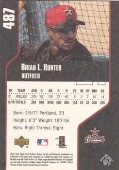 2002 Upper Deck 40-Man #487 Brian L. Hunter Back